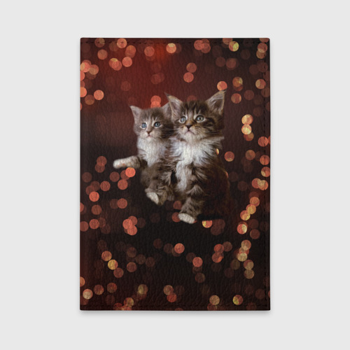 Обложка для автодокументов Котята, цвет бирюзовый