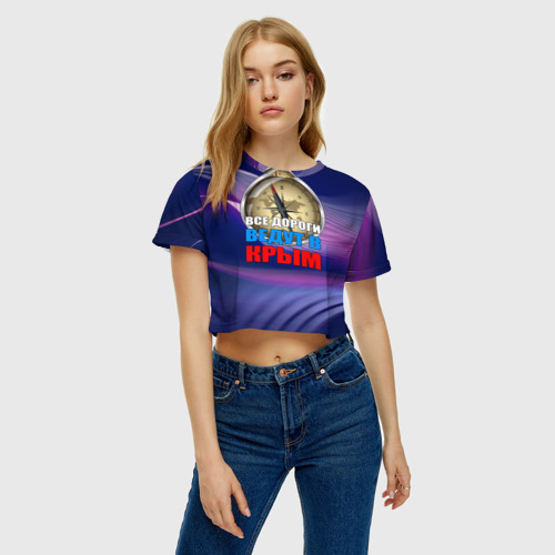 Женская футболка Crop-top 3D Крым - фото 4