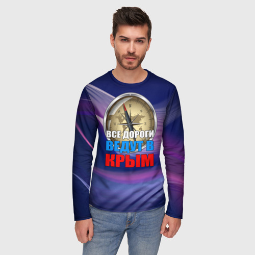 Мужской лонгслив 3D Крым, цвет 3D печать - фото 3