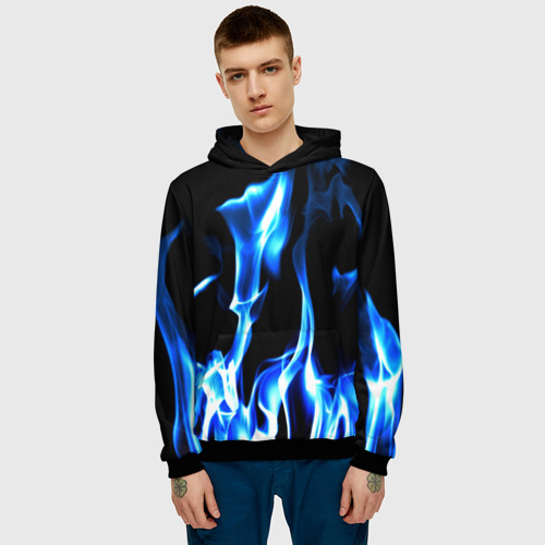 Мужская толстовка 3D Огонь, цвет черный - фото 3