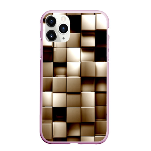 Чехол для iPhone 11 Pro Max матовый Кубики, цвет розовый