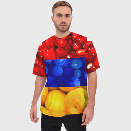 Мужская футболка oversize 3D Флаг Армении, цвет 3D печать - фото 3