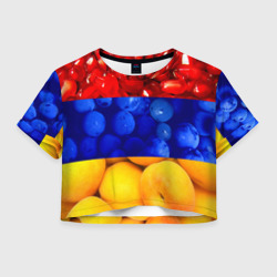 Женская футболка Crop-top 3D Флаг Армении