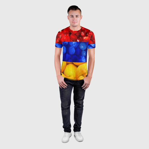 Мужская футболка 3D Slim Флаг Армении, цвет 3D печать - фото 4