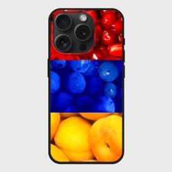 Чехол силиконовый для Apple iPhone 15 Pro матовый Флаг Армении