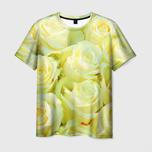 Мужская футболка 3D Белые розы
