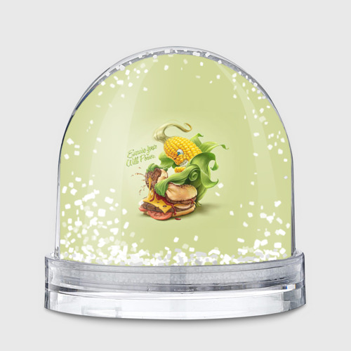 Игрушка Снежный шар с принтом Правильное питание, вид спереди №1