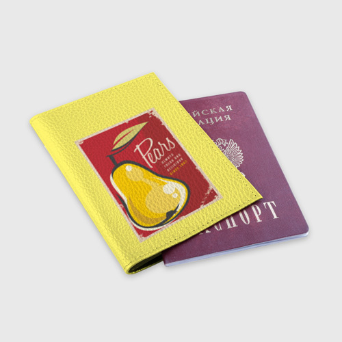 Обложка для паспорта матовая кожа Правильное питание, цвет желтый - фото 3