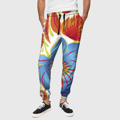 Мужские брюки 3D Цветы, цвет 3D печать - фото 4