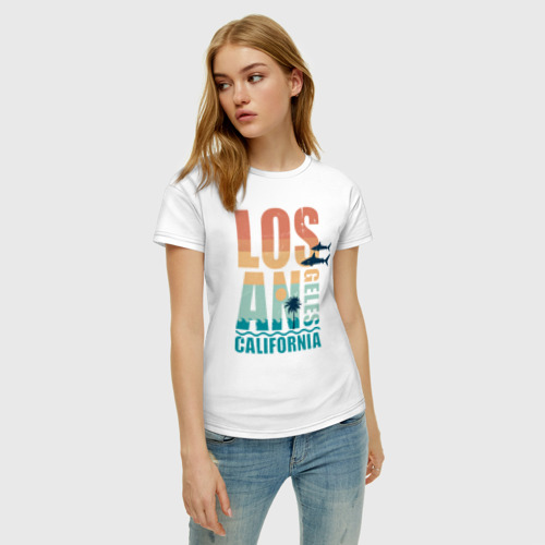 Женская футболка хлопок Losangeles, цвет белый - фото 3