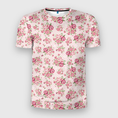 Мужская футболка 3D Slim Fashion sweet flower, цвет 3D печать