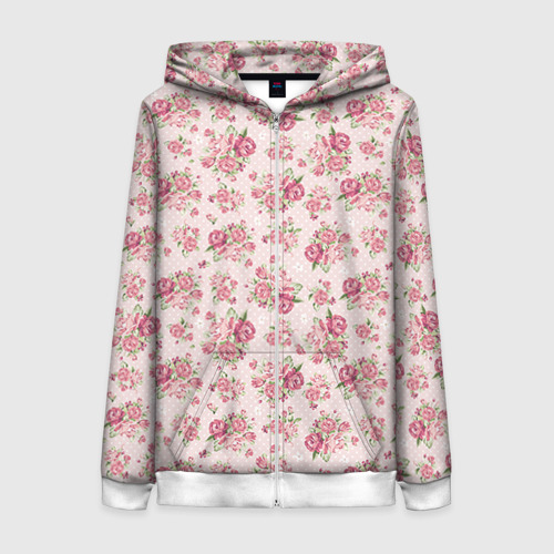 Женская толстовка 3D на молнии Fashion sweet flower Фото 01 Женская толстовка 3D на молнии Fashion sweet flower Фото 01