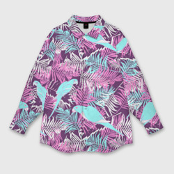 Женская рубашка oversize 3D Summer paradise