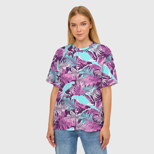 Женская футболка oversize 3D Summer paradise, цвет 3D печать - фото 3