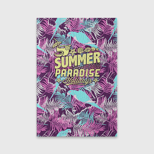 Обложка для паспорта матовая кожа Summer paradise 2, цвет бирюзовый