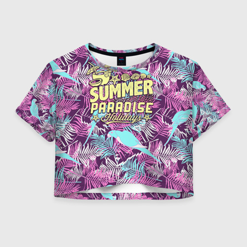 Женская футболка Crop-top 3D Summer paradise 2