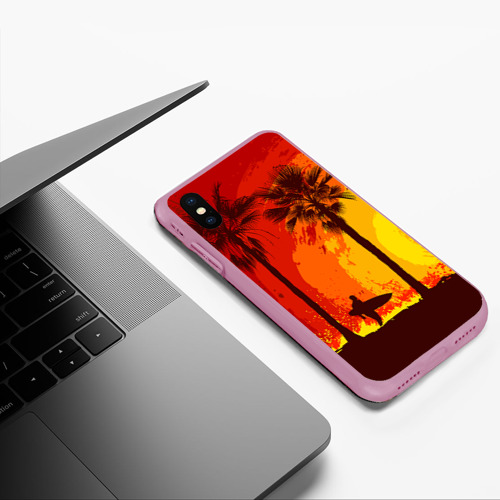 Чехол для iPhone XS Max матовый Summer Surf, цвет розовый - фото 5