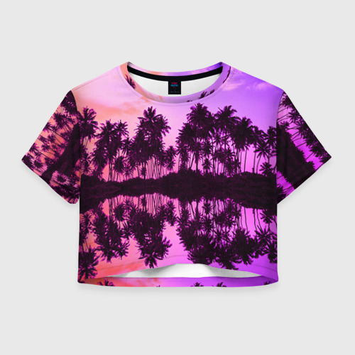 Женская футболка Crop-top 3D Hawaii dream, цвет 3D печать