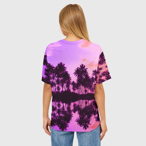 Женская футболка oversize 3D Hawaii dream, цвет 3D печать - фото 4