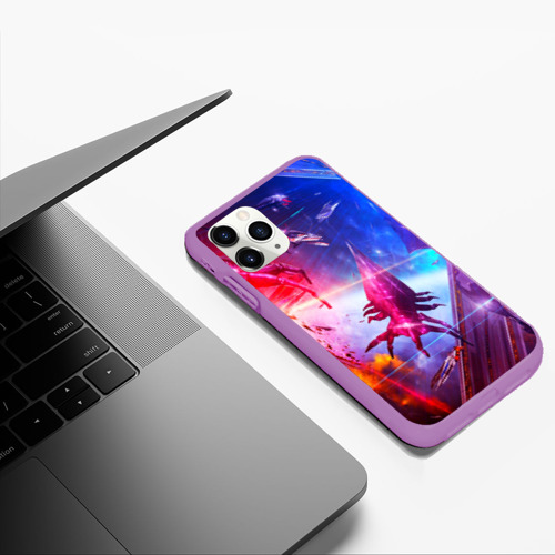 Чехол для iPhone 11 Pro Max матовый Mass Effect, цвет фиолетовый - фото 5