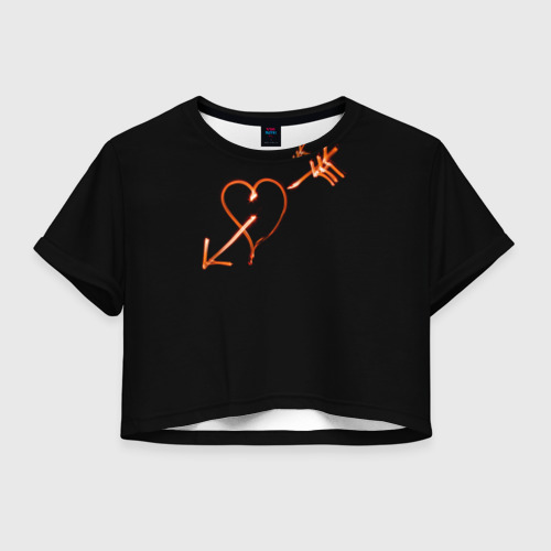 Женская футболка Crop-top 3D Love (стрела), цвет 3D печать