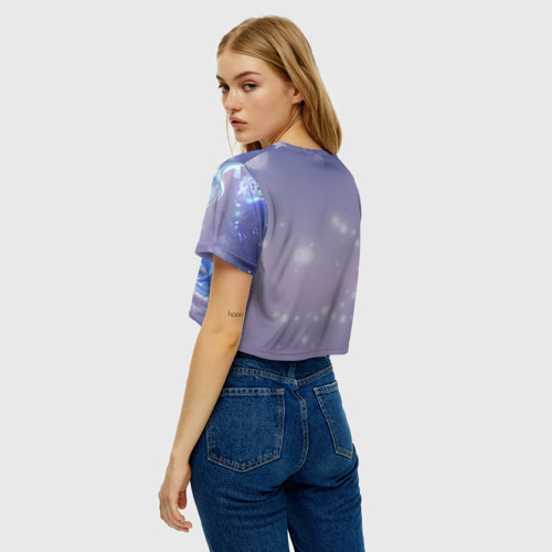 Женская футболка Crop-top 3D Синие волосы Мику, цвет 3D печать - фото 5