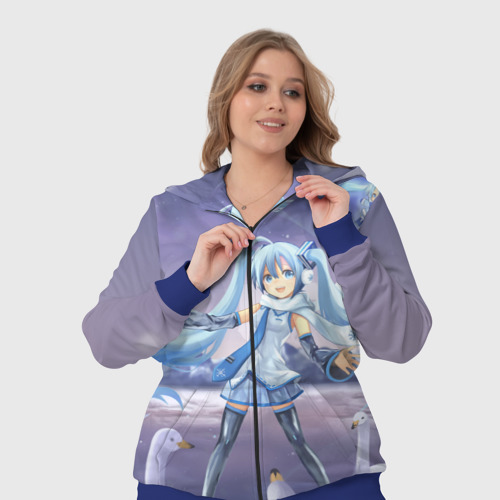 Женский костюм 3D Синие волосы Мику, цвет синий - фото 7
