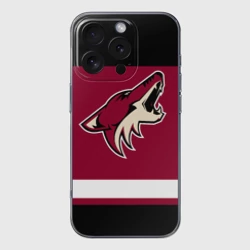 Чехол для iPhone 16 Pro Max силиконовый с защитой камеры Arizona Coyotes