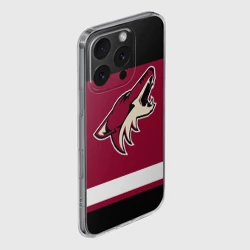 Чехол для iPhone 16 Pro Max силиконовый с защитой камеры Arizona Coyotes - фото 2