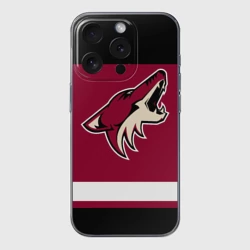 Чехол для iPhone 15 Pro Max силиконовый с защитой камеры Arizona Coyotes