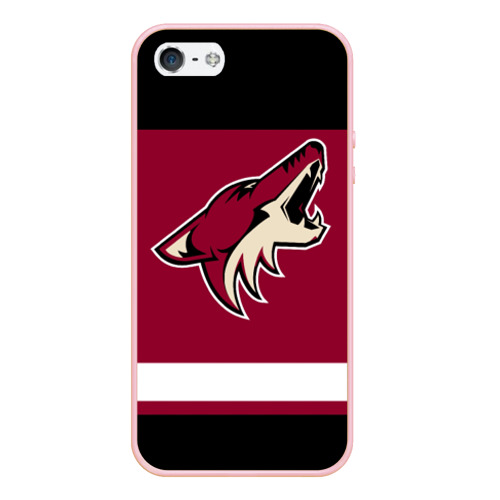 Чехол для iPhone 5/5S матовый Arizona Coyotes, цвет светло-розовый