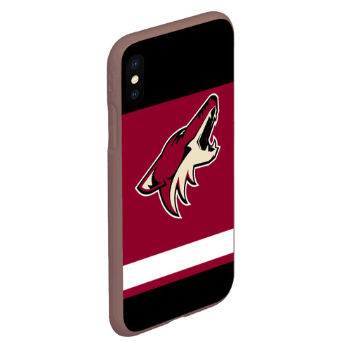 Чехол для iPhone XS Max матовый Arizona Coyotes, цвет коричневый - фото 3