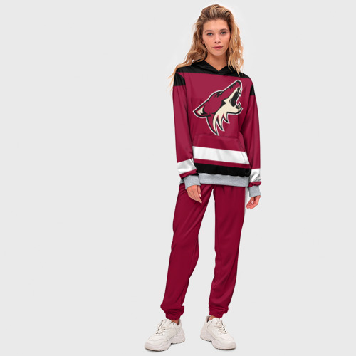 Женский костюм с толстовкой 3D Arizona Coyotes, цвет меланж - фото 5