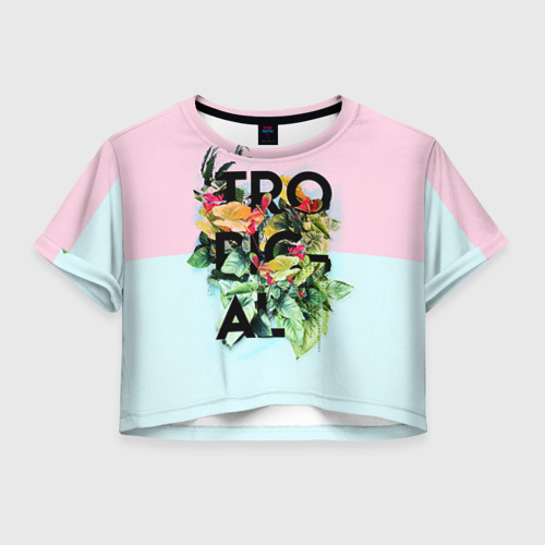 Женская футболка Crop-top 3D Tropical