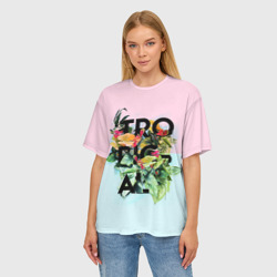 Женская футболка oversize 3D Tropical - фото 2