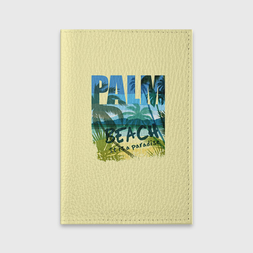 Обложка для паспорта матовая кожа Palm beach, цвет бирюзовый