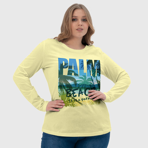 Женский лонгслив 3D Palm beach, цвет 3D печать - фото 6