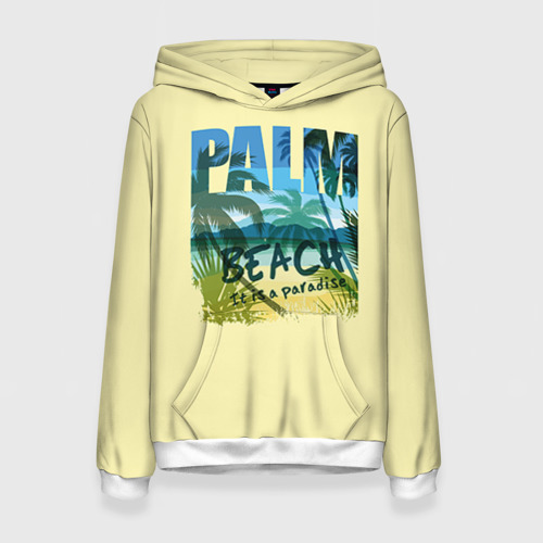 Женская толстовка 3D Palm beach, цвет 3D печать