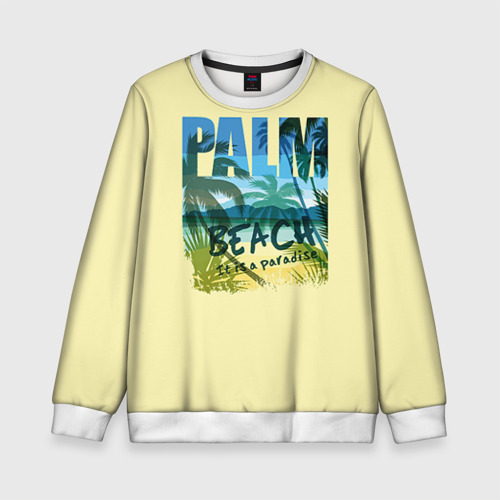 Детский свитшот 3D Palm beach, цвет 3D печать