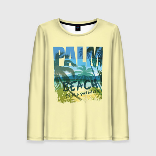 Женский лонгслив 3D Palm beach, цвет 3D печать