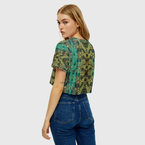 Женская футболка Crop-top 3D Крокодил, цвет 3D печать - фото 5