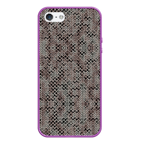 Чехол для iPhone 5/5S матовый Кольчуга, цвет фиолетовый