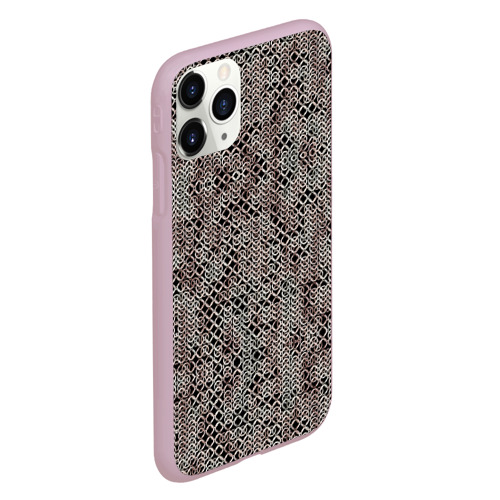 Чехол для iPhone 11 Pro матовый Кольчуга, цвет розовый - фото 3