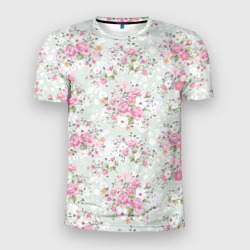 Мужская футболка 3D Slim Flower pattern