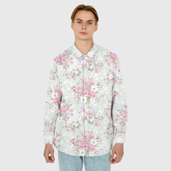 Мужская рубашка oversize 3D Flower pattern - фото 2