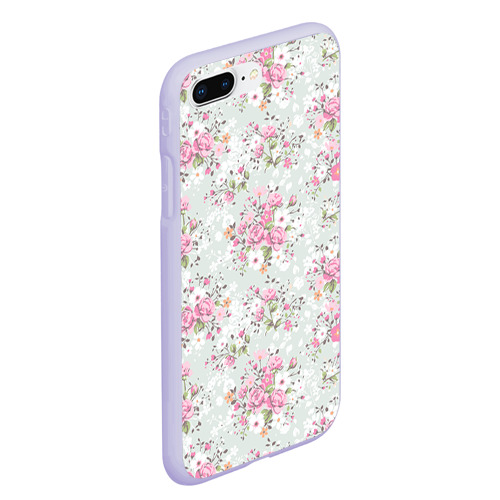 Чехол для iPhone 7Plus/8 Plus матовый Flower pattern, цвет светло-сиреневый - фото 3