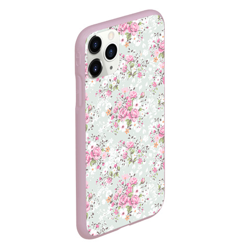 Чехол для iPhone 11 Pro матовый Flower pattern, цвет розовый - фото 3