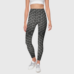 Леггинсы 3D Черная кожа - фото 2