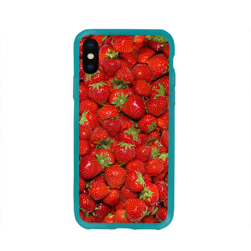 Чехол для Apple iPhone X силиконовый глянцевый Клубнички Фото 01 Чехол для Apple iPhone X силиконовый глянцевый Клубнички Фото 01