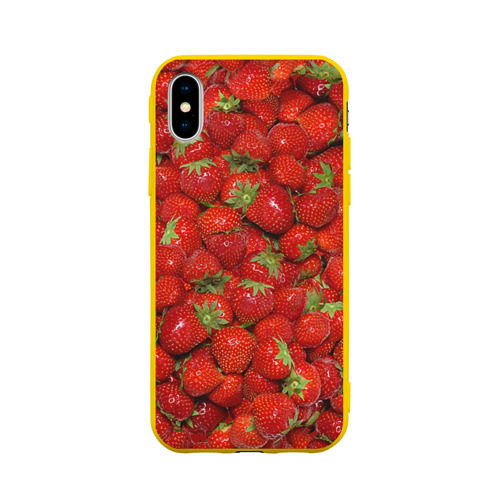 Чехол для Apple iPhone X силиконовый матовый Клубнички Фото 01 Чехол для Apple iPhone X силиконовый матовый Клубнички Фото 01